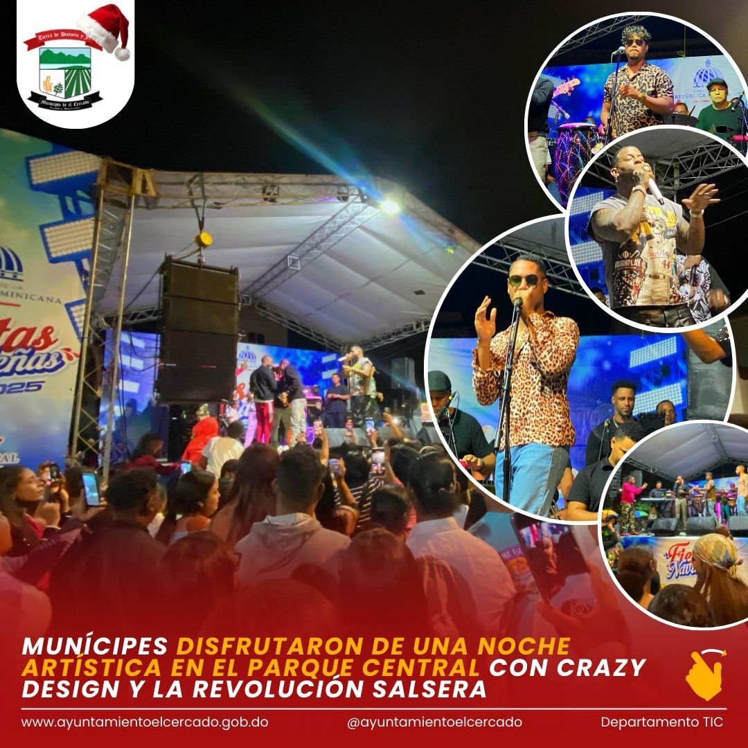 MUNÍCIPES DISFRUTARON DE UNA NOCHE ARTÍSTICA EN EL PARQUE CENTRAL CON CRAZY DESIGN Y LA REVOLUCIÓN SALSERA