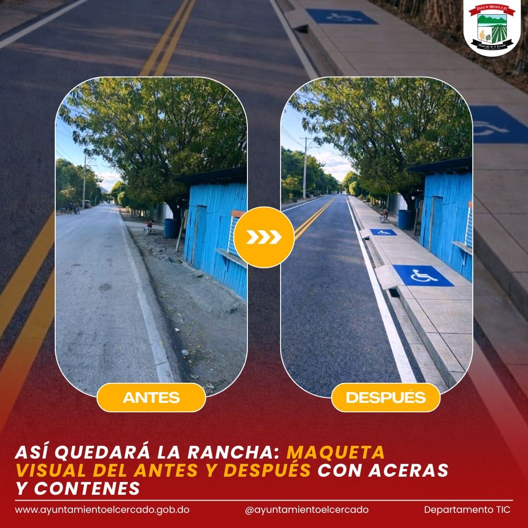 ASÍ QUEDARÁ LA RANCHA: MAQUETA VISUAL DEL ANTES Y DESPUÉS CON ACERAS Y CONTENES