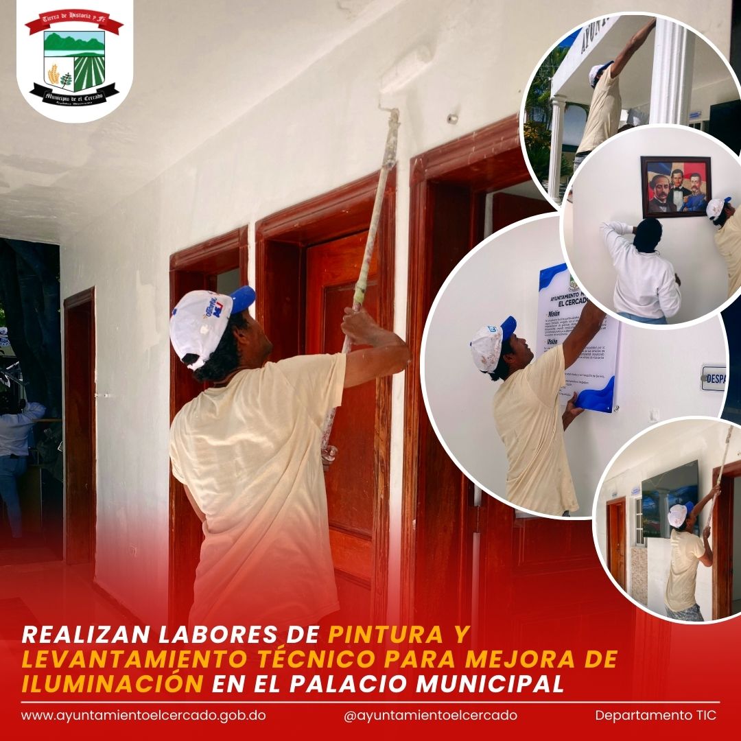 REALIZAN LABORES DE PINTURA Y LEVANTAMIENTO TÉCNICO PARA MEJORA DE ILUMINACIÓN EN EL PALACIO MUNICIPAL