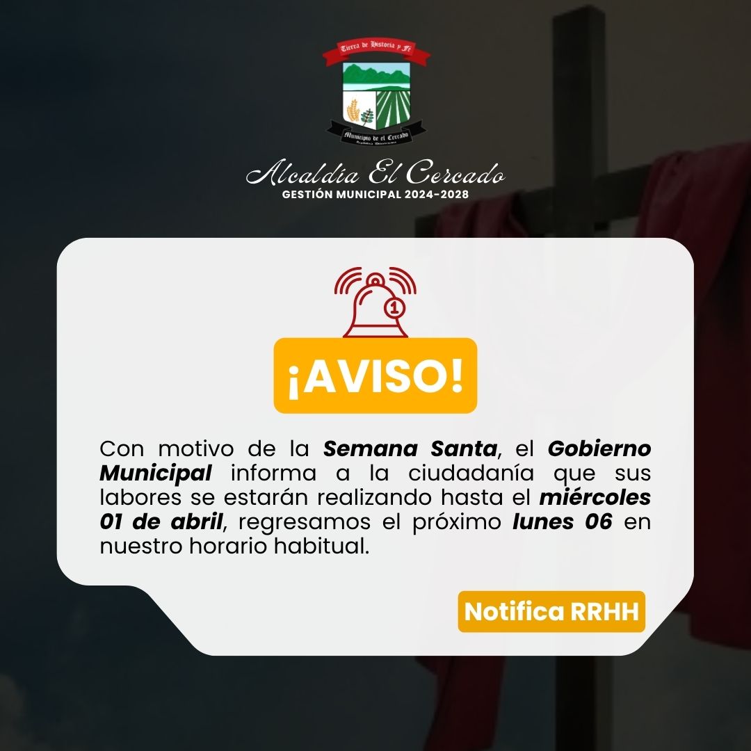 AVISO SEMANA SANTA 2026