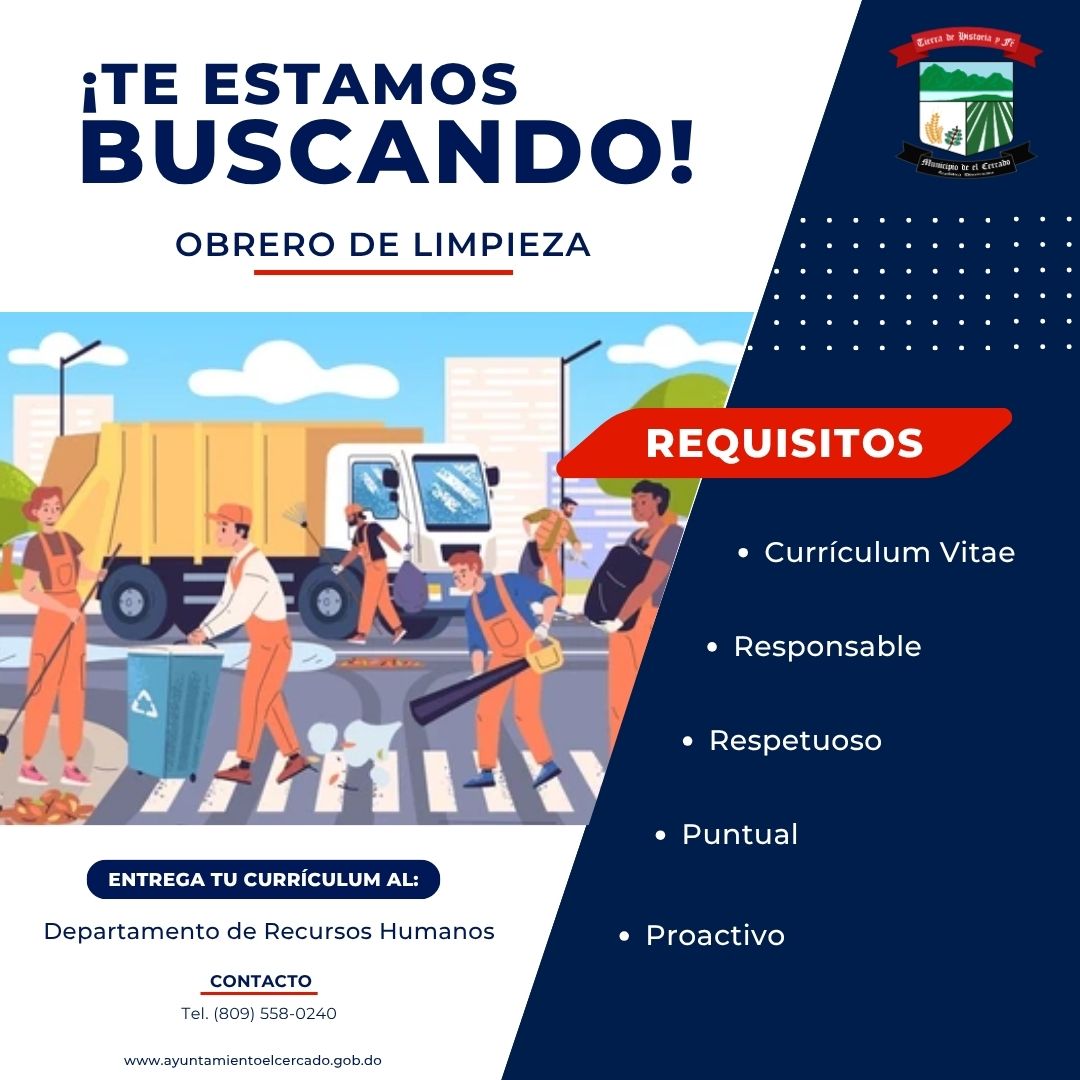 VACANTE OBRERO DE LIMPIEZA