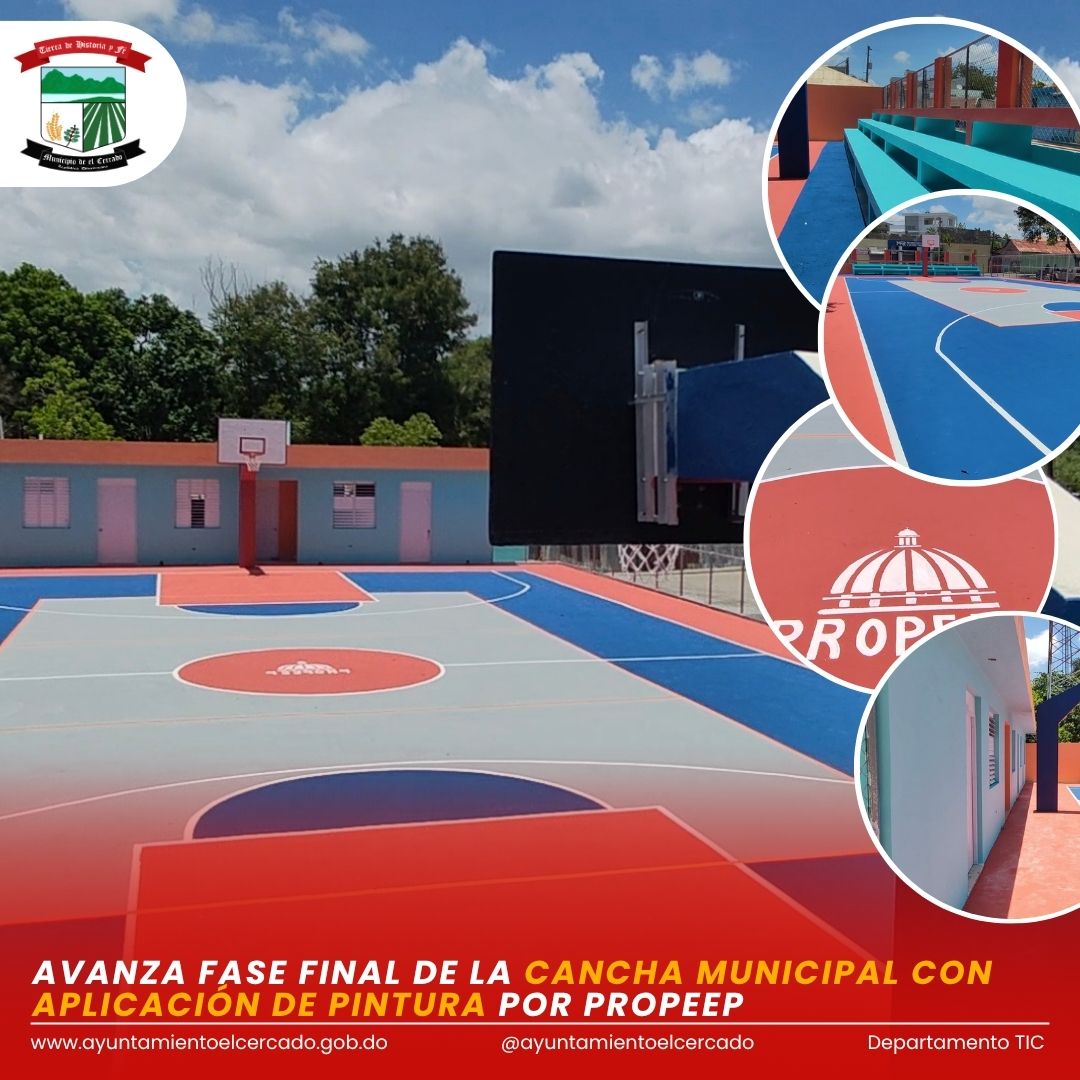 AVANZA FASE FINAL DE LA CANCHA MUNICIPAL CON APLICACIÓN DE PINTURA POR PROPEEP
